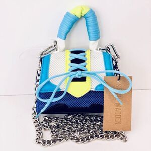 NWT Steve Madden Gorgeous BDORRA Navy Blue Silver Chain Crossbody mini bag